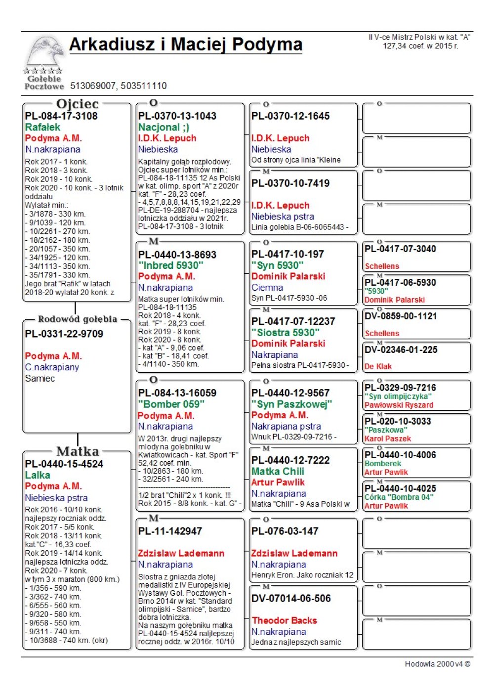 | SYN SUPER LOTNICZKI "LALKA 4524" - W 2016R - 10/10KONK. 1 ROCZNA LOTNICZKA ODDZIAŁU! 2019R - 14/14KONK. - 1 LOTNICZKA ODDZIAŁU! M.IN.: 1, 3, 6, 9, 9, 9, 10.. | SYN LOTNIKA "RAFAŁEK 3108" - 2020R - 10KONK. 3 LOTNIK ODDZIAŁU M.IN.: 3, 9, 10, 18, 20.. |