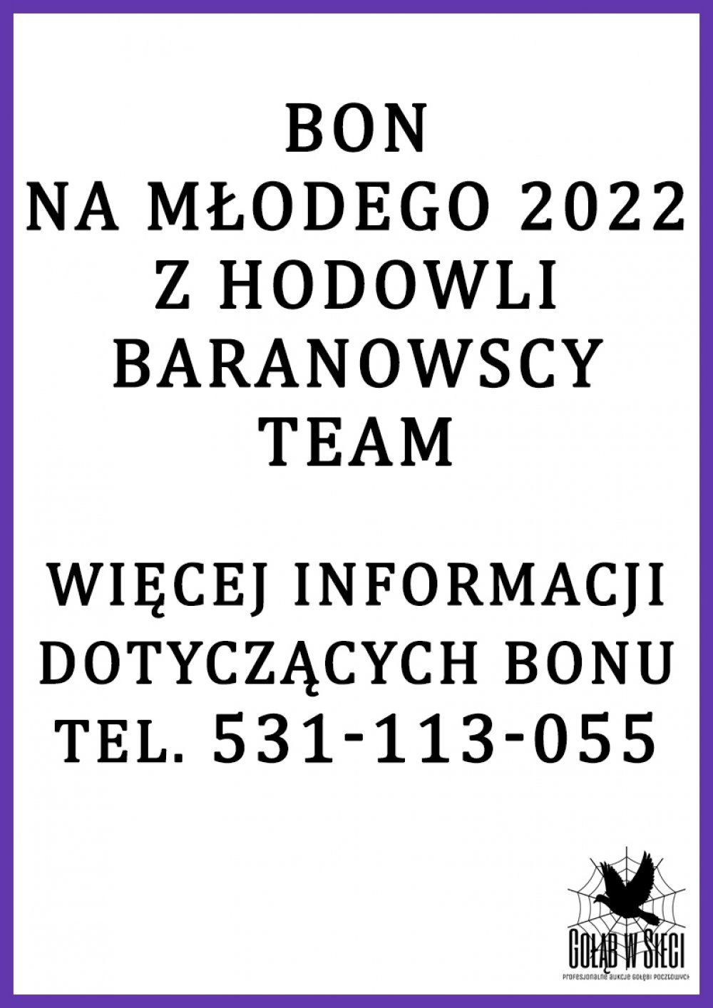 BARANOWSKI TEAM | BON NA MŁODEGO GOŁĘBIA Z ROCZNIKA 2022 |