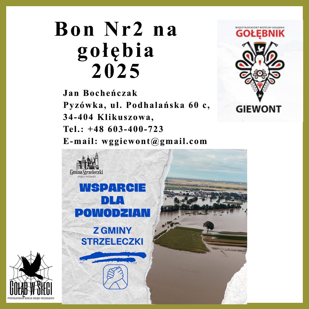 | WG GIEWONT - BON NR 2 NA UCZESTNICTWO W EDYCJI 2025 - 1 GOŁĄB |